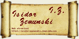 Isidor Zemunski vizit kartica